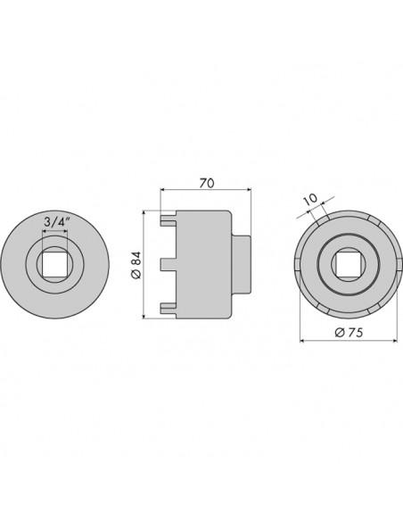 Sykes Pickavant GO1331 Hub Nut Socket - Mercedes